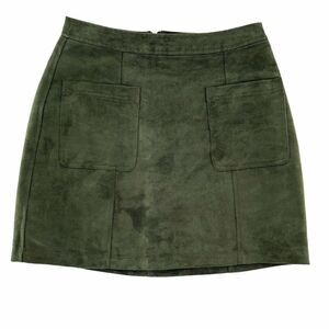 Old Navy Dark Green Faux Suede Utility Skirt 2